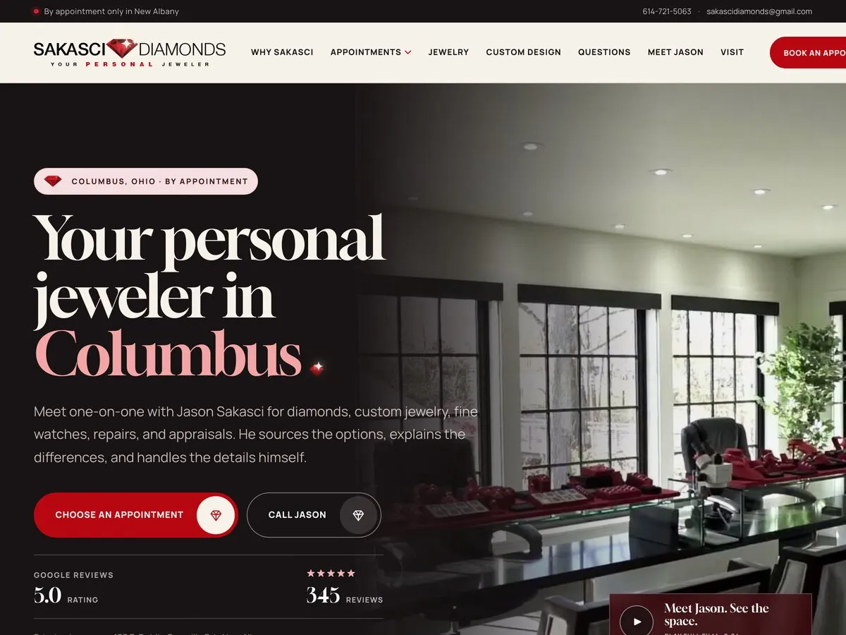 Concept homepage we designed for Sakasci Diamonds