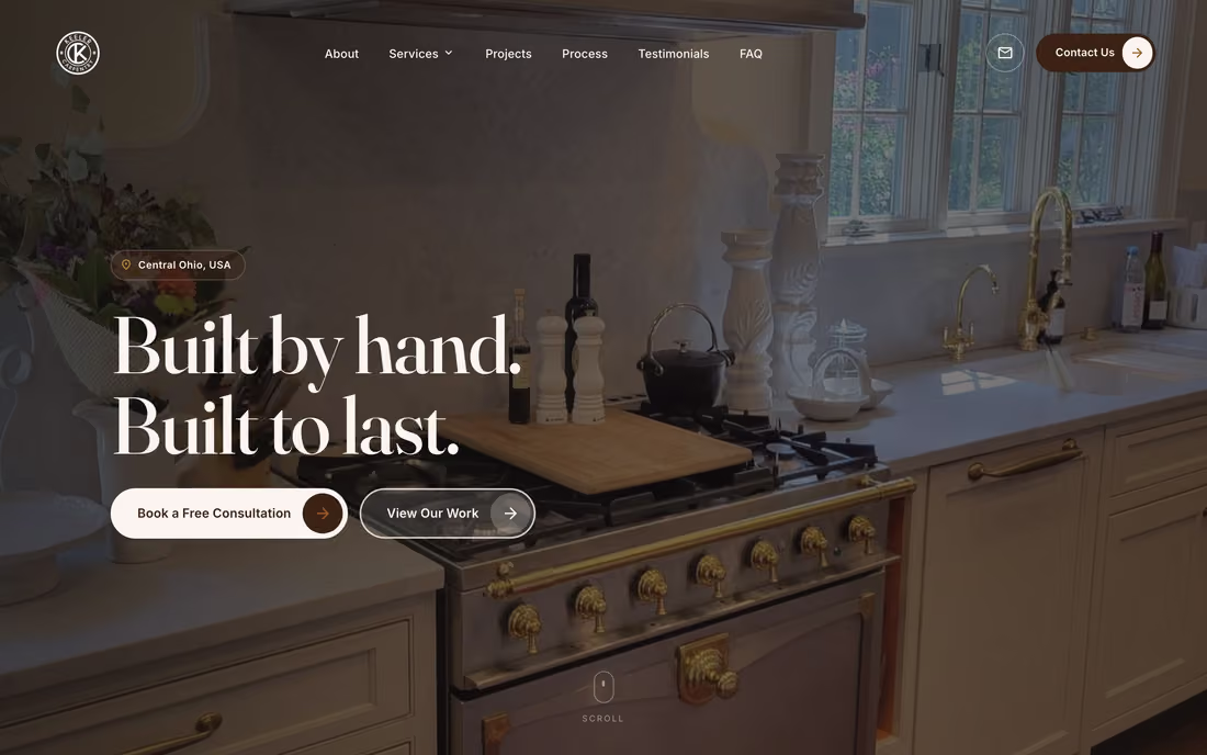 The Keeler Carpentry website homepage