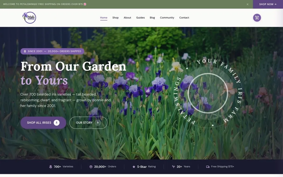 PetalsWings website
